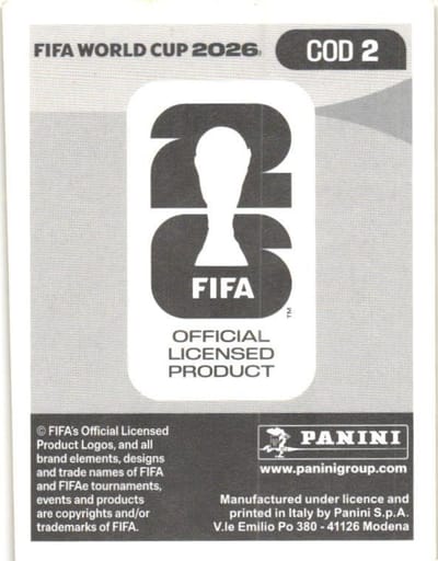 Estampilla Panini FIFA 2023 de Lionel Mpasi (reverso)