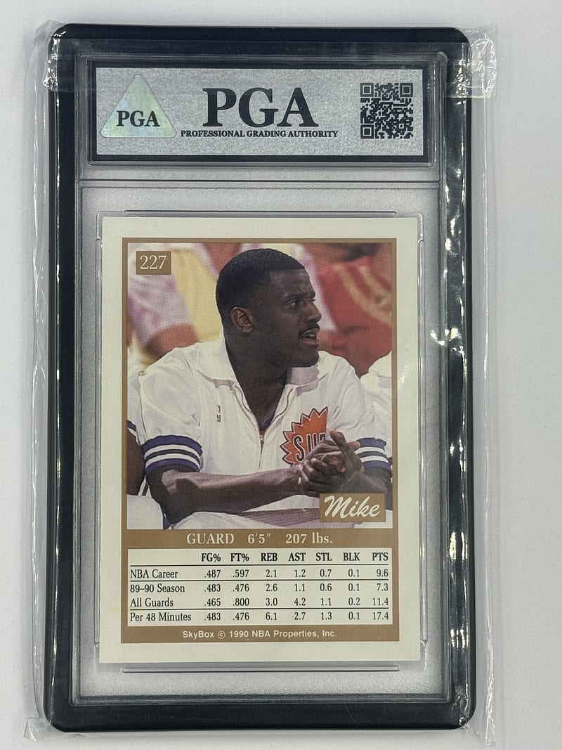 Tarjeta Skybox 1990 #227 Mike McGee SP (reverso)