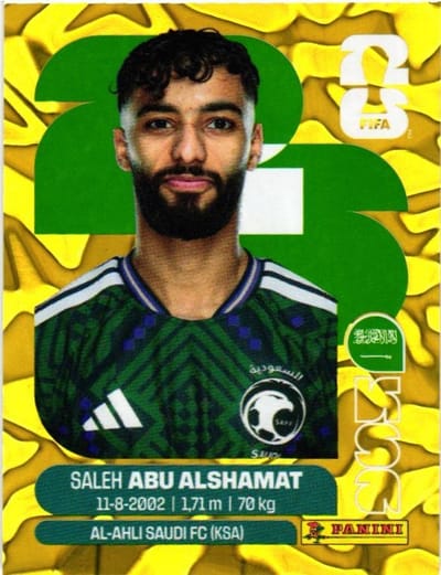 Estampa Panini FIFA 2026 de Saleh Abu Alshamat
