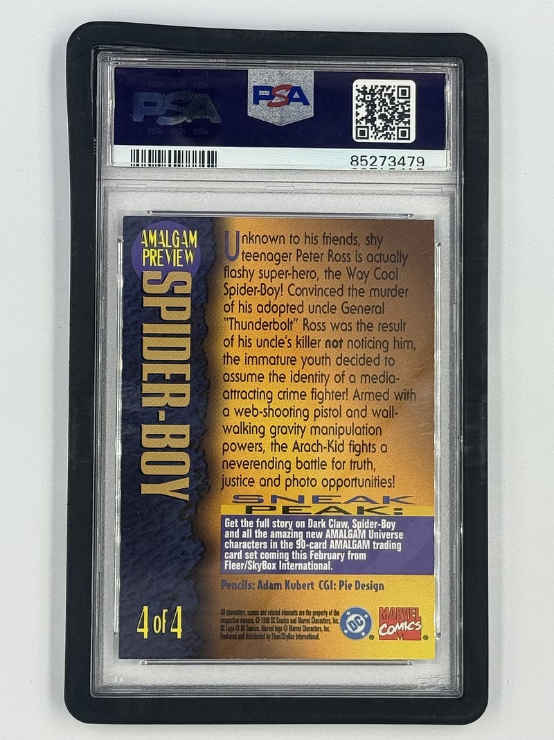Spider-Boy 1996 Fleer/Skybox Amalgam Preview Set (reverso)