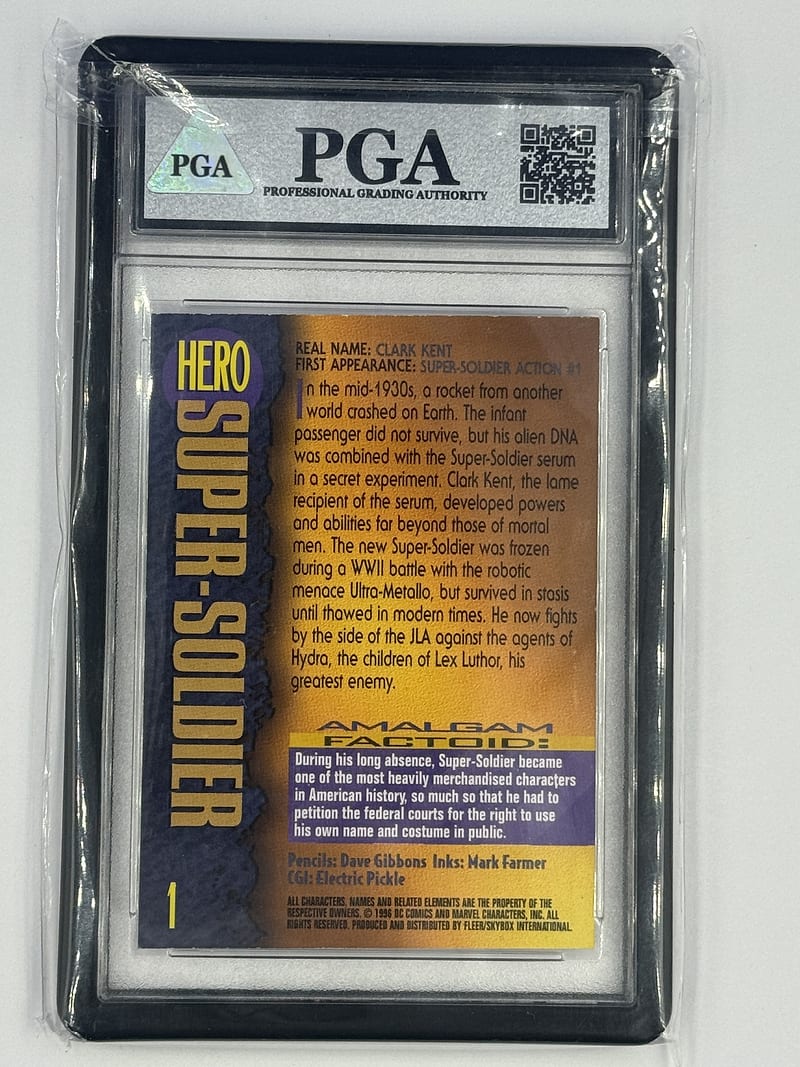 Carta Amalgam 1996 Super-Soldier #1 Hero (reverso)