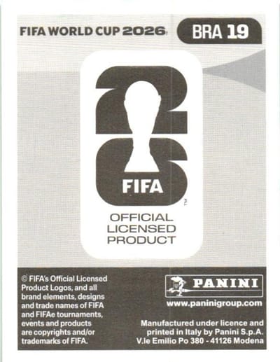 Estampa Panini FIFA 2026 - Raphinha (reverso)