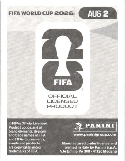Estampa Panini FIFA 2022 de Mathew Ryan (reverso)