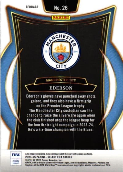 Tarjeta Select FIFA Ederson Manchester City (reverso)